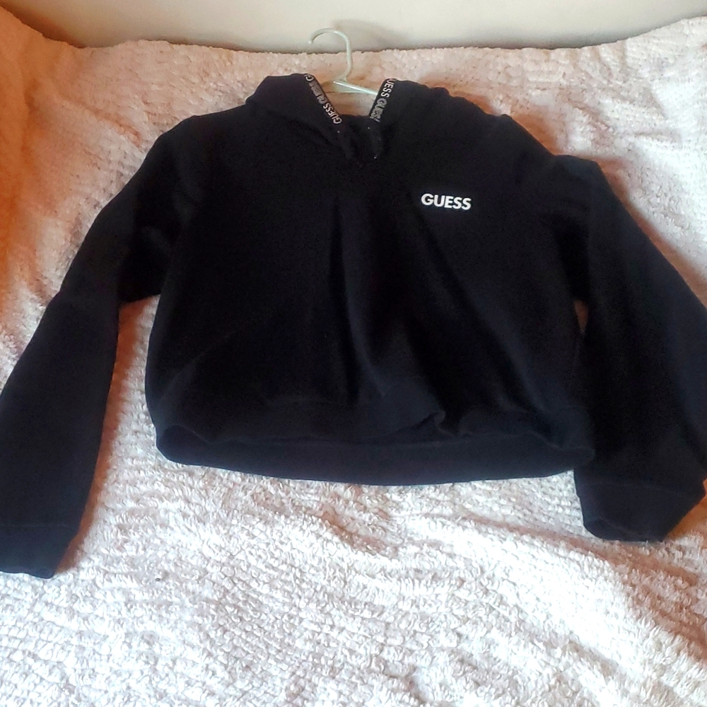 Guess crop black hoodie size extra large